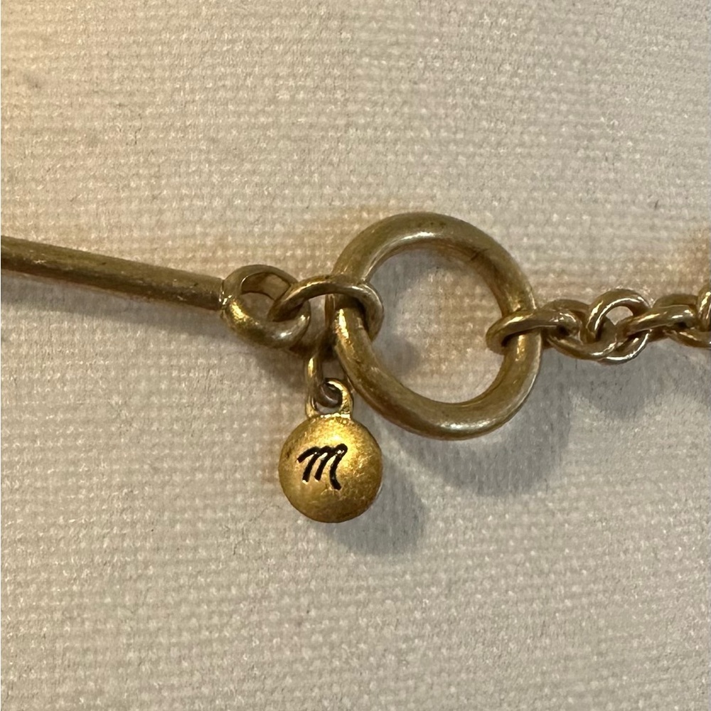 Madewell Black Pom-Pom Gold Link Toggle Necklace - Picture 4 of 10
